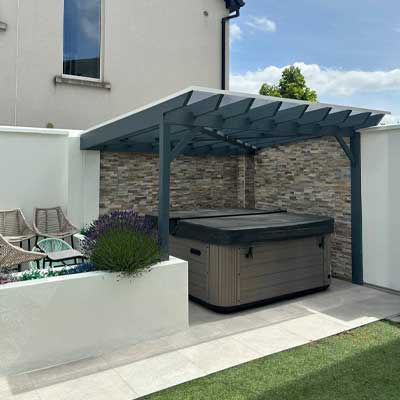 Exterior: We processed and painted the wood of the terrace